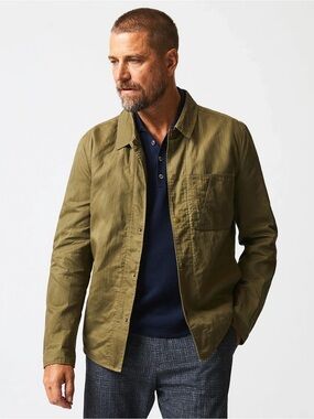 Billy Reid Leroy Shirt Jacket Moss Green Men’s XL Snap Button Shacket Cotton